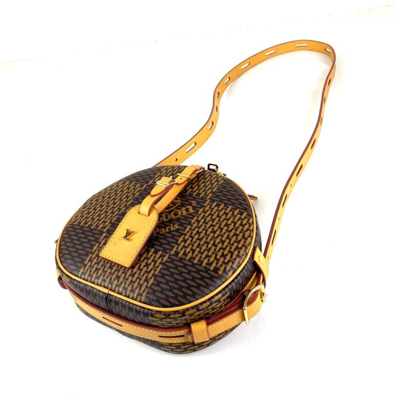 louis vuitton canta boite chapeau souple kahve damier 22x20x8 cm