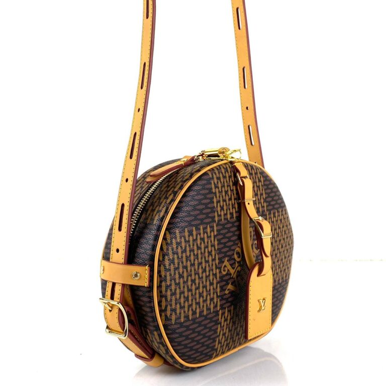 louis vuitton canta boite chapeau souple kahve damier 22x20x8 cm