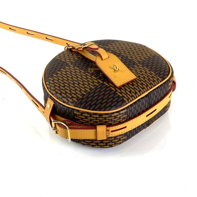 louis vuitton canta boite chapeau souple kahve damier 22x20x8 cm