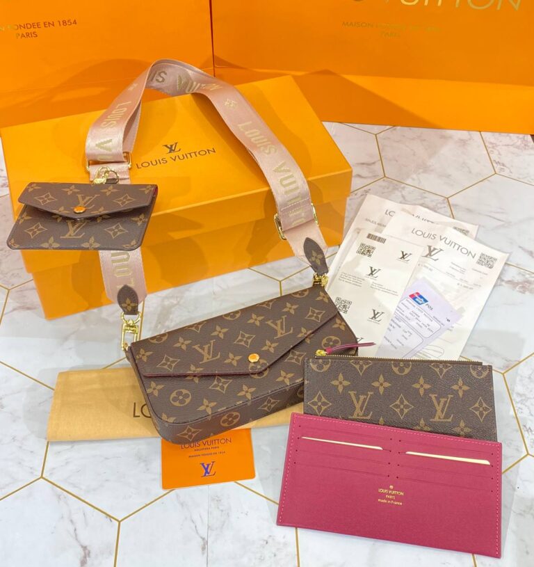 louis vuitton canta felice strap go monogram pembe aski