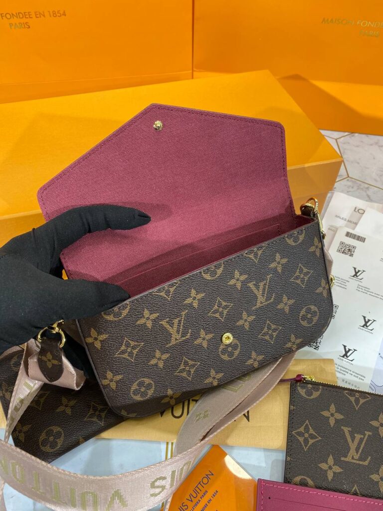 louis vuitton canta felice strap go monogram pembe aski