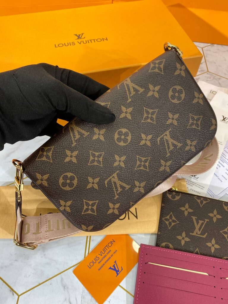 louis vuitton canta felice strap go monogram pembe aski