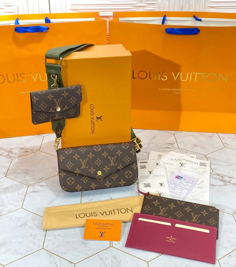 louis vuitton canta felice strap go monogram yesil aski