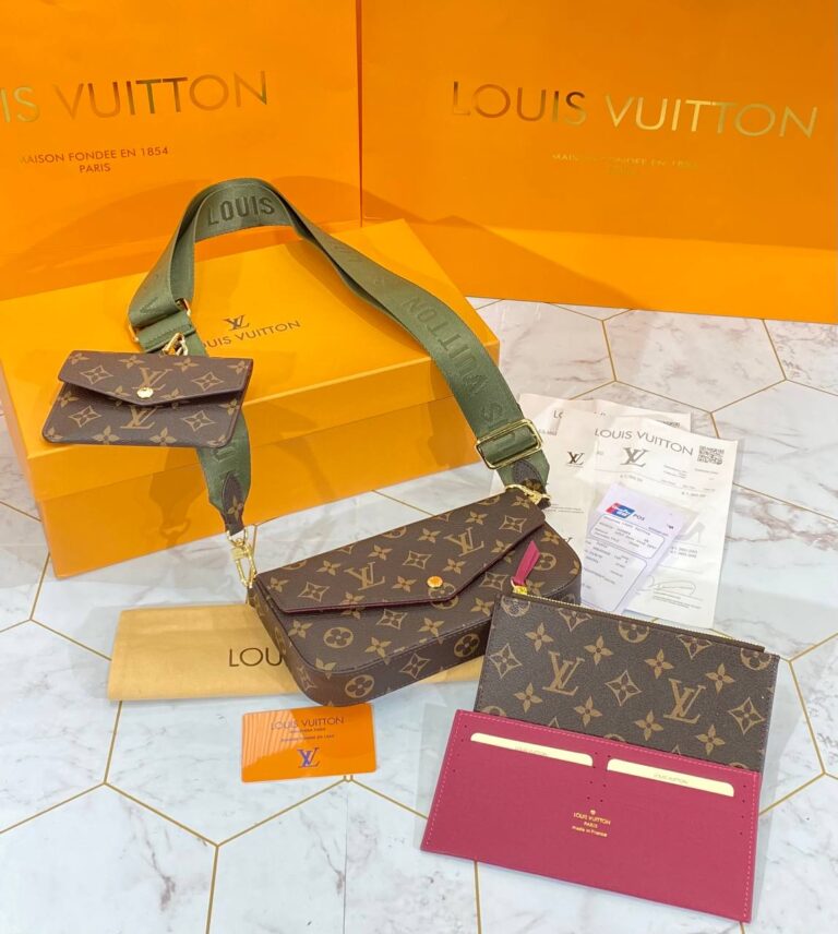 louis vuitton canta felice strap go monogram yesil aski