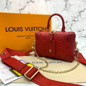louis vuitton canta petite malle kirmizi monaco deri 20x14x8