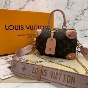 louis vuitton canta petite malle monogram pembe aski 20x14x8