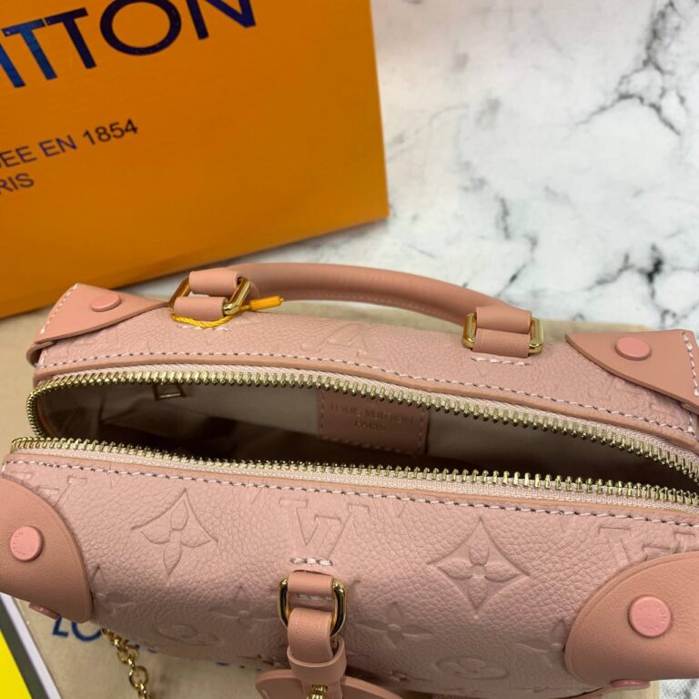 louis vuitton canta petite malle pembe monaco deri 20x14x8