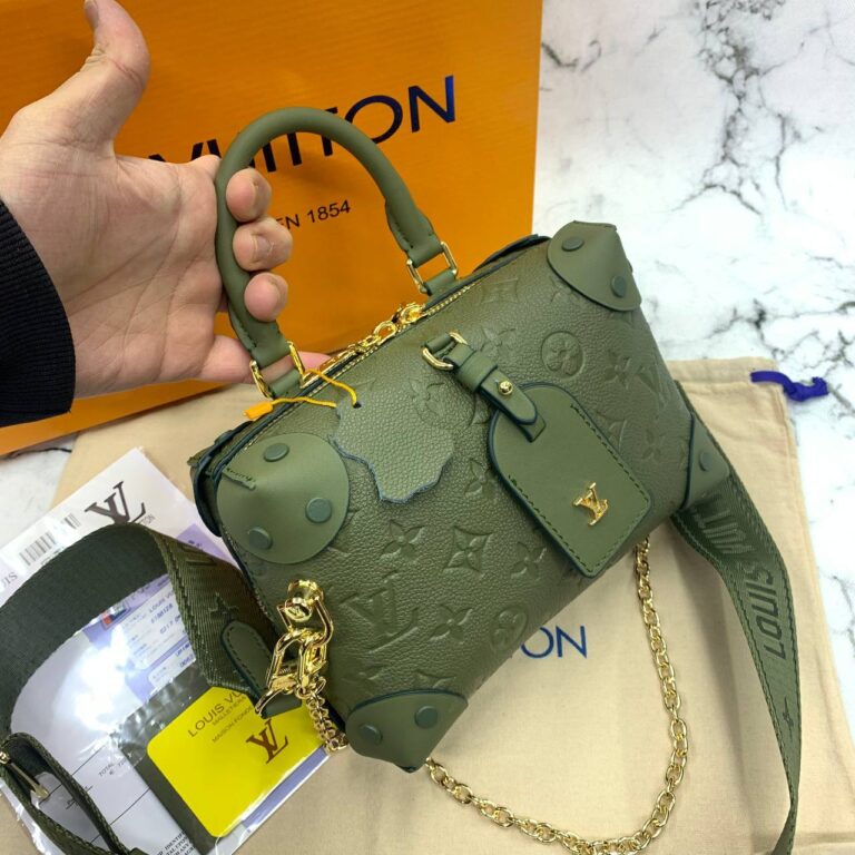 louis vuitton canta petite malle yesil monaco deri 20x14x8