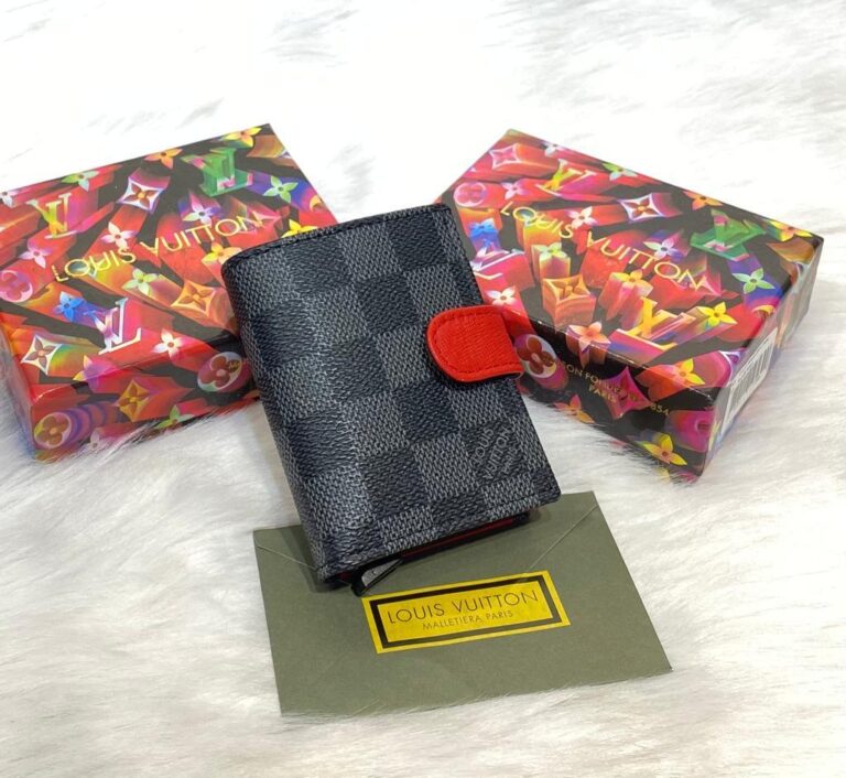 louis vuitton kartlik unisex otomatik damier kirmizi