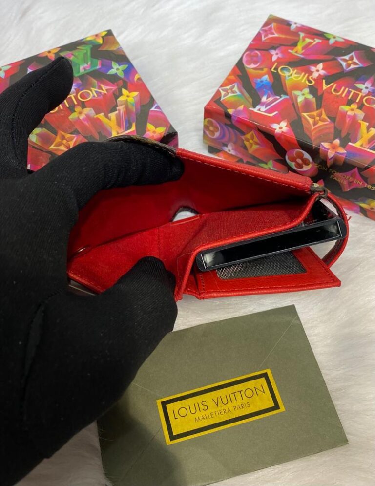 louis vuitton kartlik unisex otomatik damier kirmizi