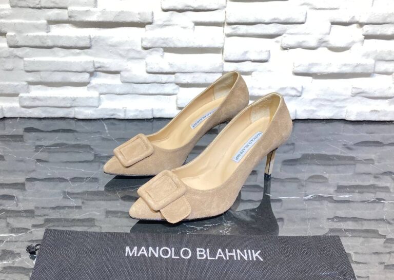 manolo blahnik ayakkabi stiletto pumps vizon suet topuk 8 cm