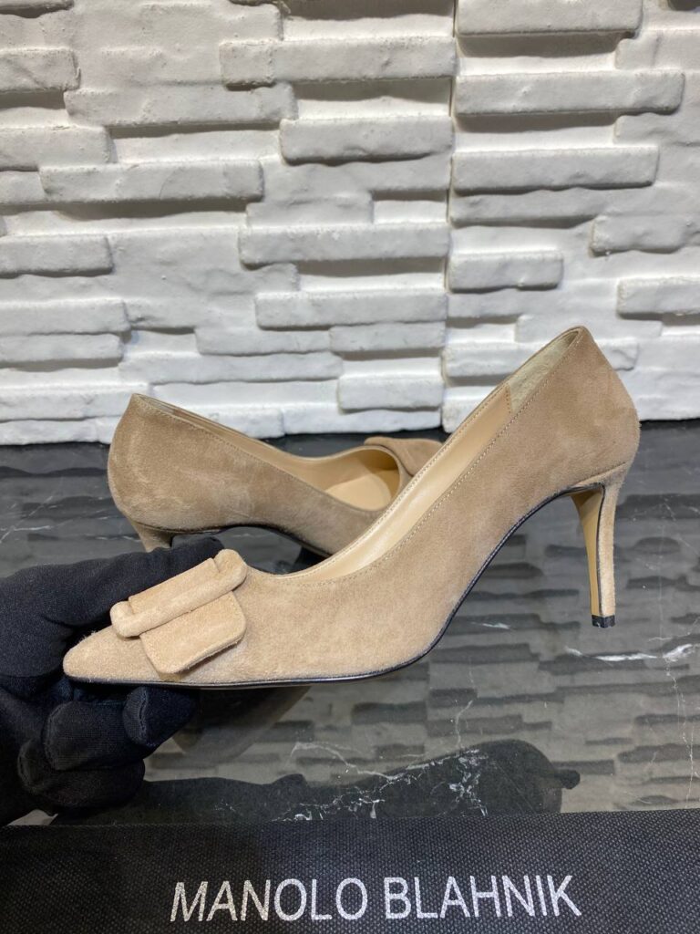 manolo blahnik ayakkabi stiletto pumps vizon suet topuk 8 cm