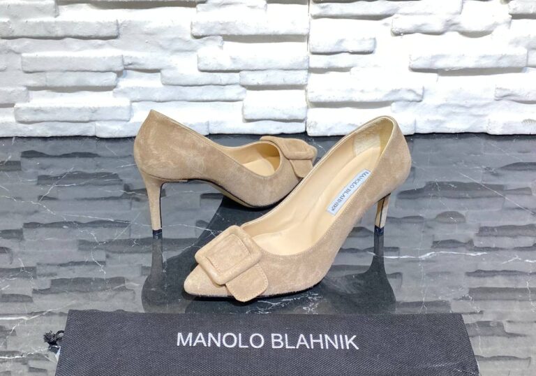 manolo blahnik ayakkabi stiletto pumps vizon suet topuk 8 cm