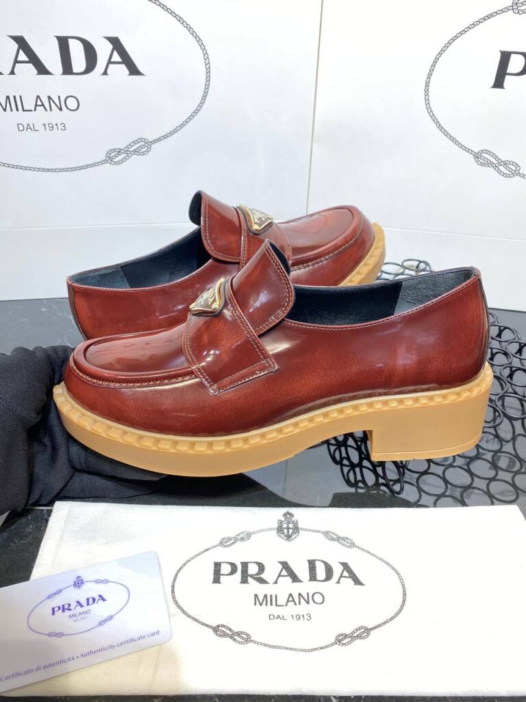 prada ayakkabi loafer kahve
