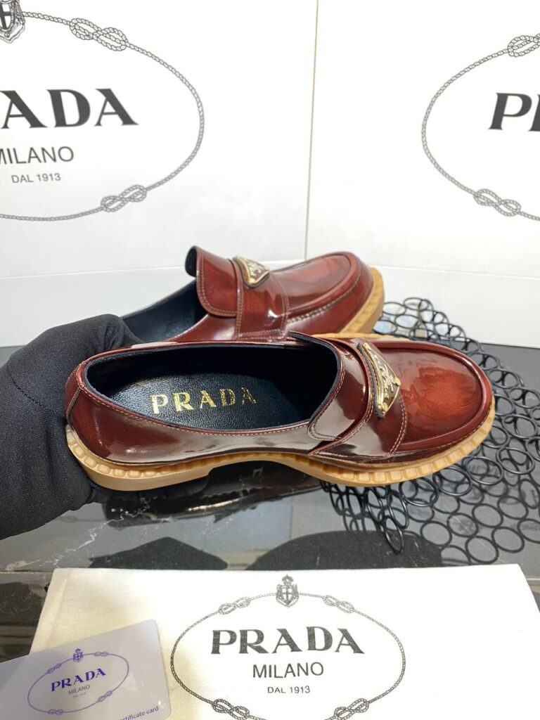 prada ayakkabi loafer kahve