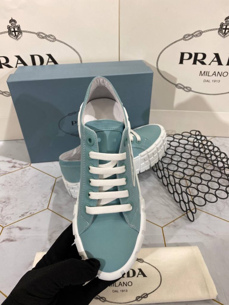 prada ayakkabi mavi gabardine