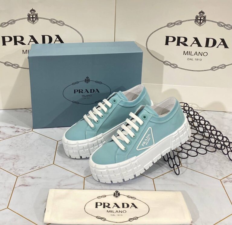 prada ayakkabi mavi gabardine