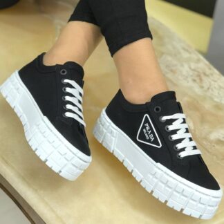 prada ayakkabi siyah gabardine