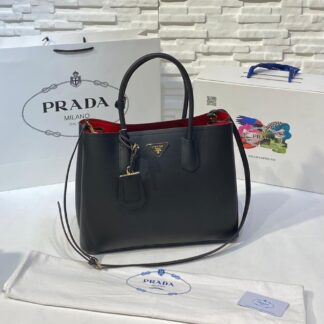 prada canta double duz siyah buyuk boy 37x27 cm