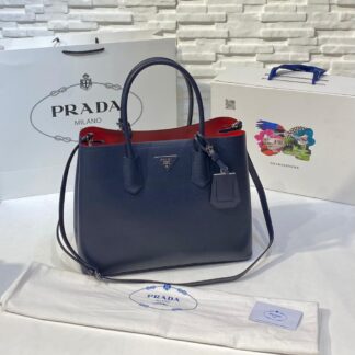prada canta double lacivert buyuk boy 37x27 cm