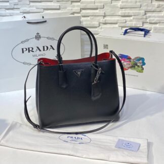 prada canta double siyah buyuk boy 37x27 cm