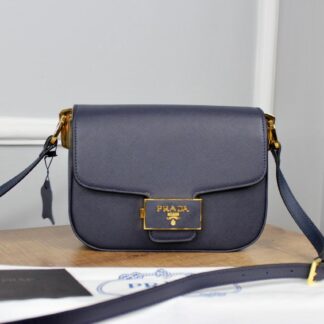 prada canta embleme saffiano lacivert 20.5x14 cm