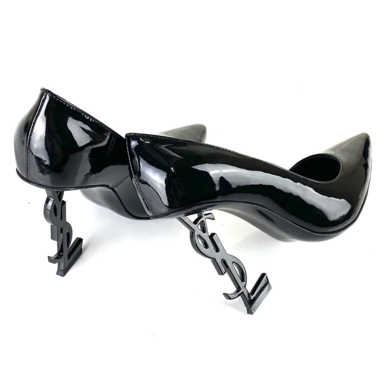 yves ayakkabi opyum pumbs  stiletto siyah rugan 11 cm