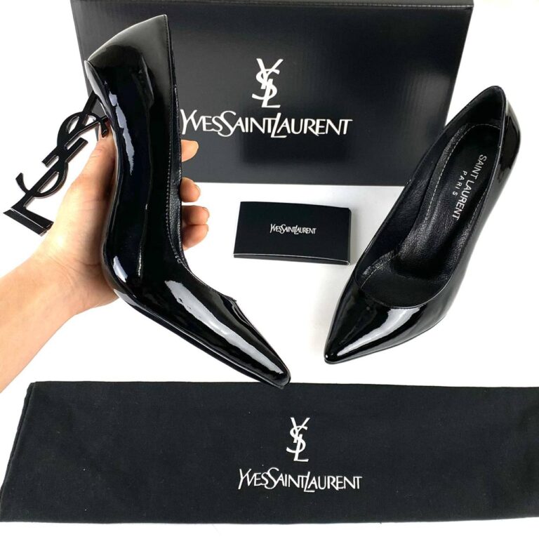 yves ayakkabi opyum pumbs  stiletto siyah rugan 11 cm