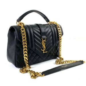 yves canta medium college siyah gold ithal aksesuar 24x17 cm