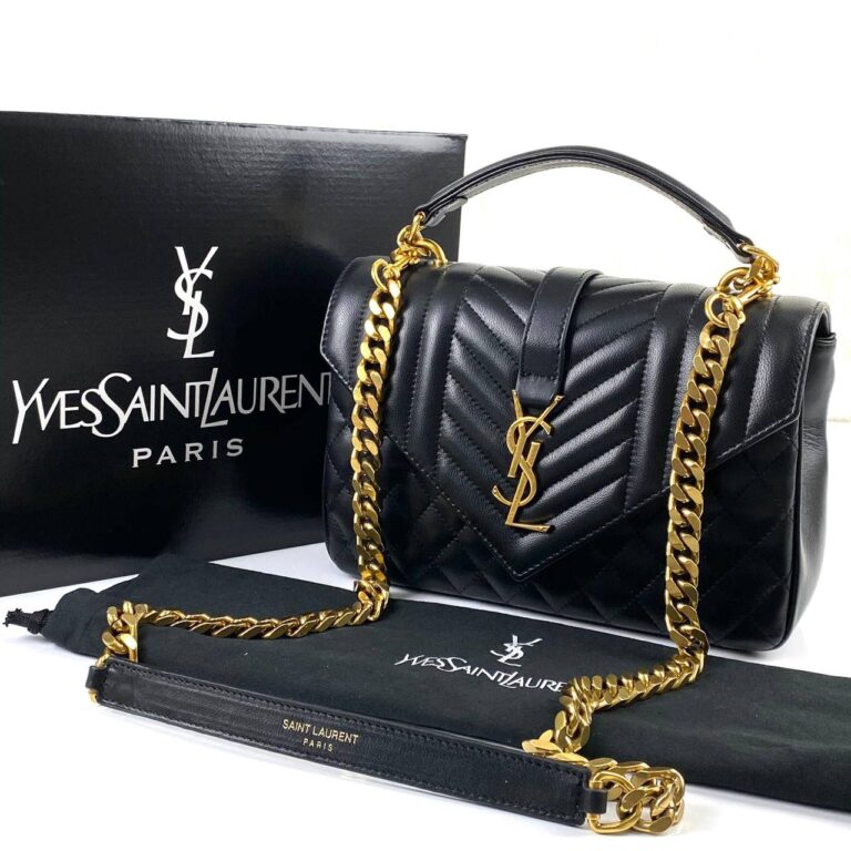 yves canta medium college siyah gold ithal aksesuar 24x17 cm