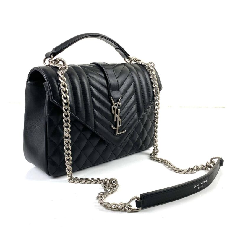 yves canta medium college siyah silver ithal aksesuar 24x17 cm
