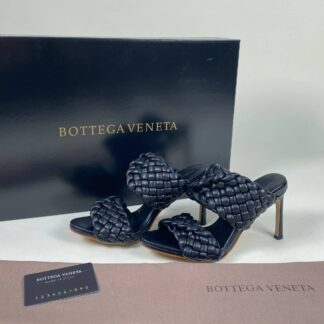 bottega veneta deri siyah terlik topuk 10 cm