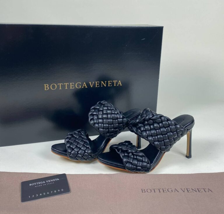 bottega veneta deri siyah terlik topuk 10 cm