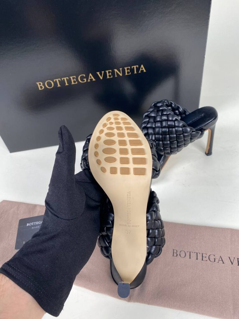 bottega veneta ayakkabi deri siyah terlik topuk 10 cm