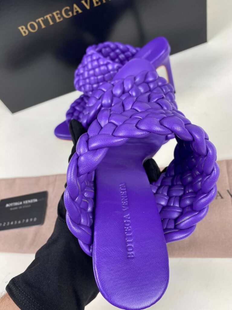 bottega veneta ayakkabi mor terlik topuk 10 cm