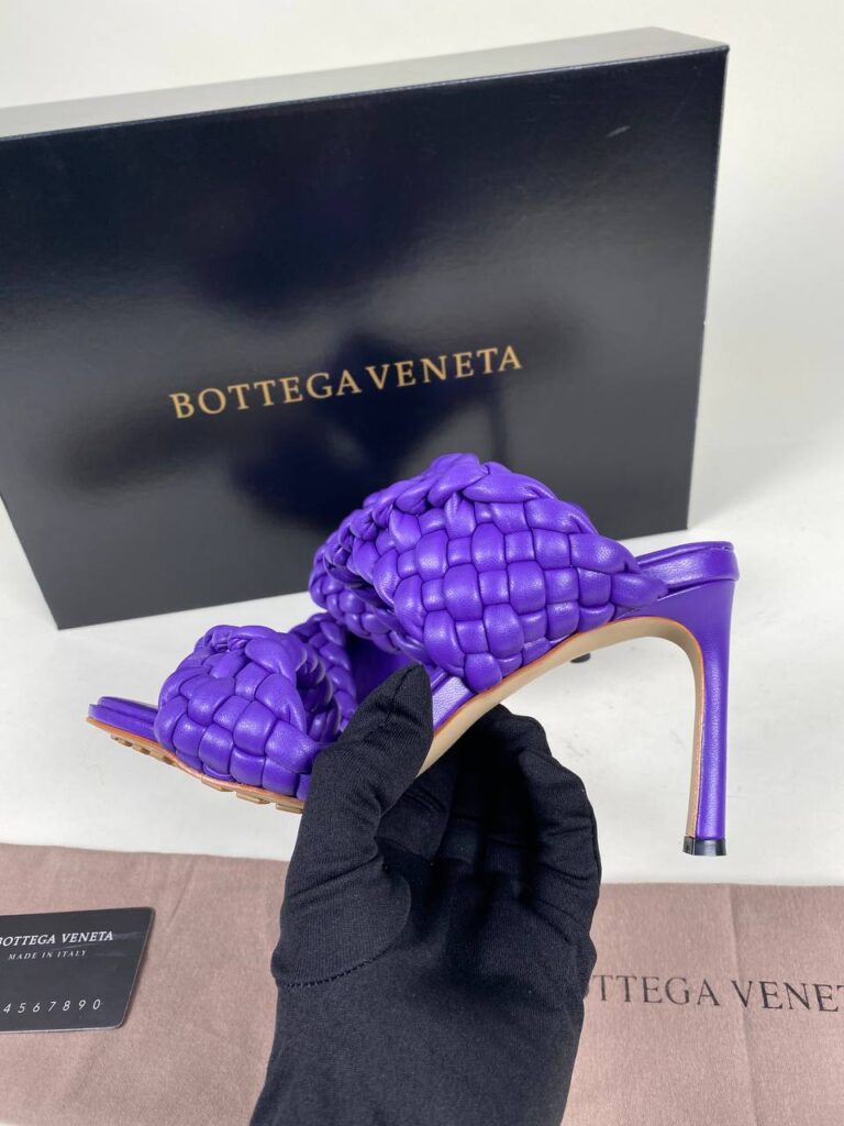 bottega veneta ayakkabi mor terlik topuk 10 cm