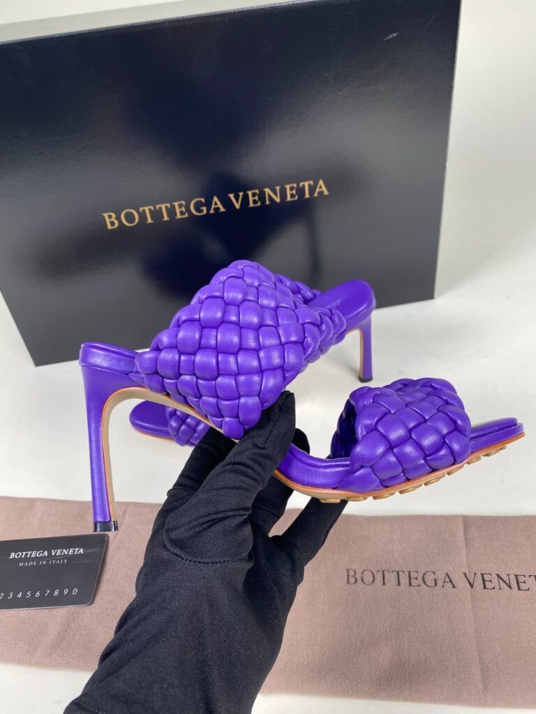 bottega veneta ayakkabi mor terlik topuk 10 cm