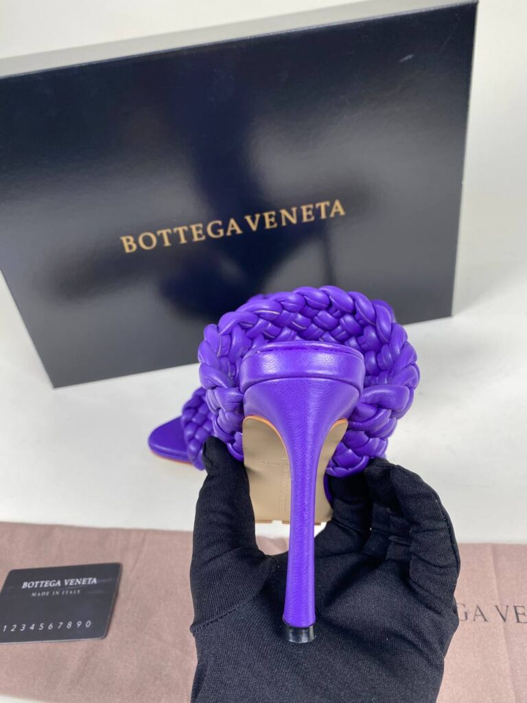 bottega veneta ayakkabi mor terlik topuk 10 cm