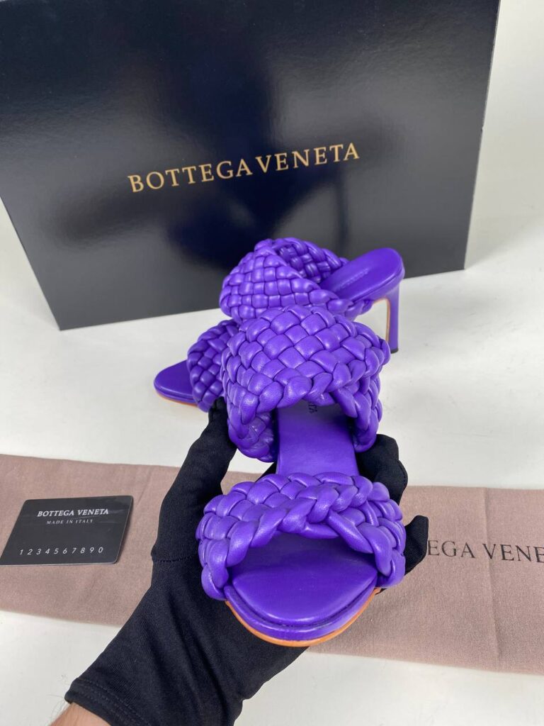 bottega veneta ayakkabi mor terlik topuk 10 cm