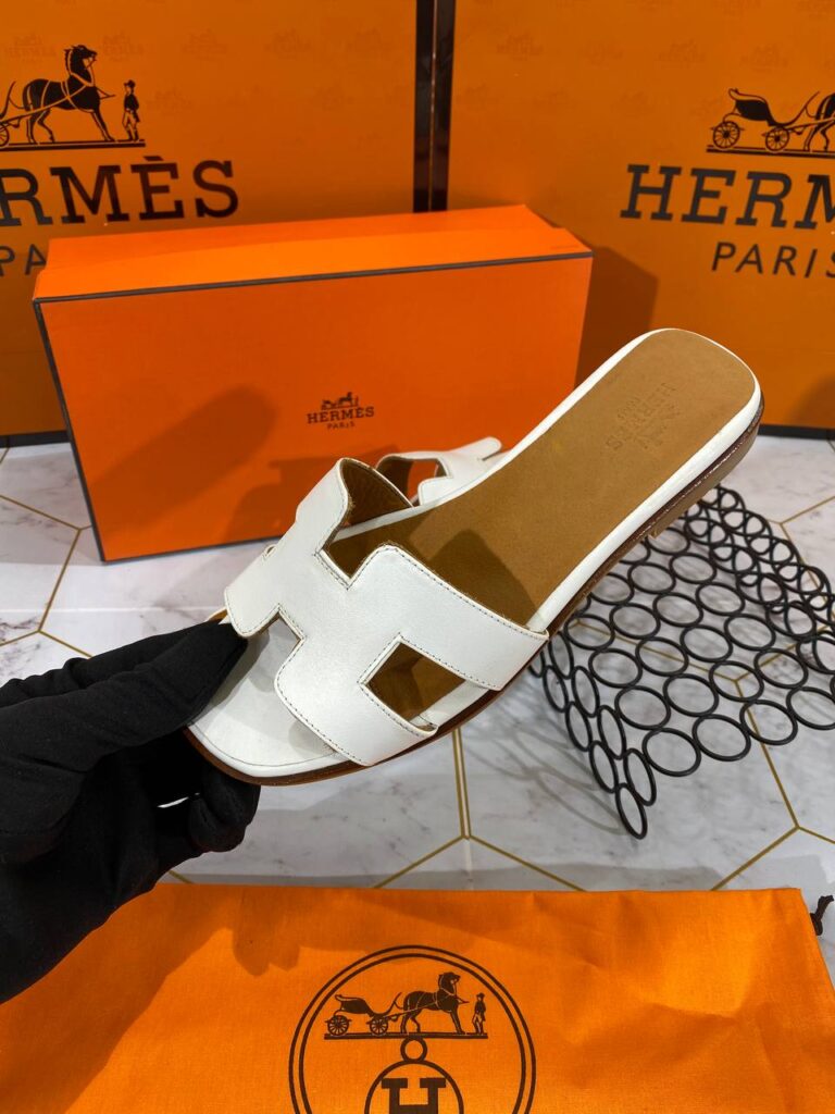 hermes ayakkabi terlik beyaz duz deri