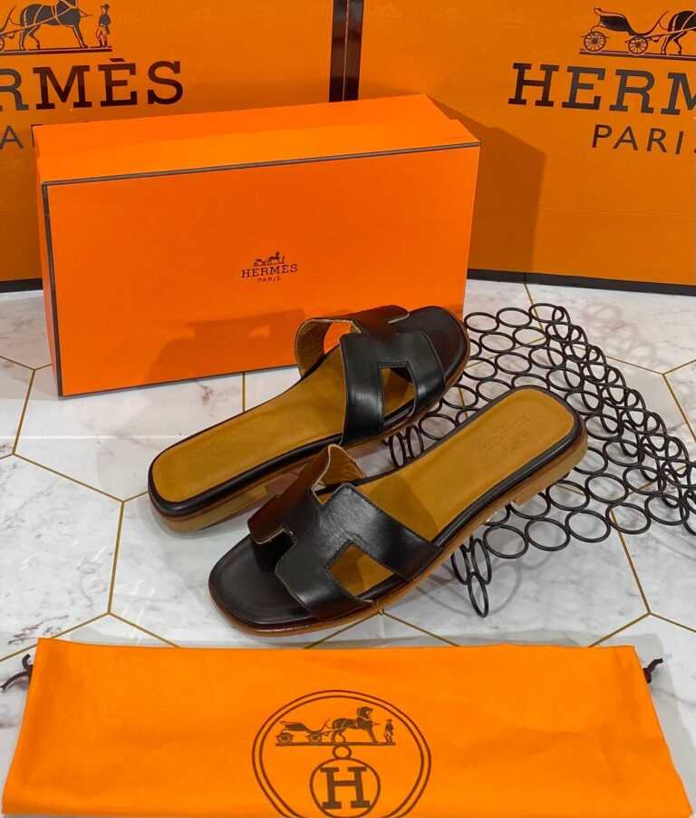 hermes ayakkabi terlik siyah duz deri