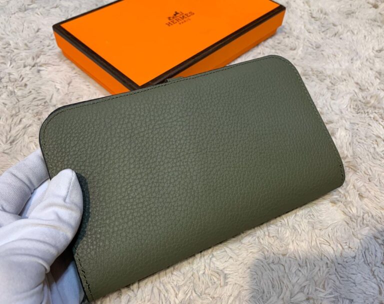 hermes canta haki yesil dogon cuzdan 20x12 cm