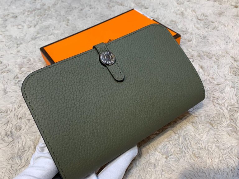 hermes canta haki yesil dogon cuzdan 20x12 cm