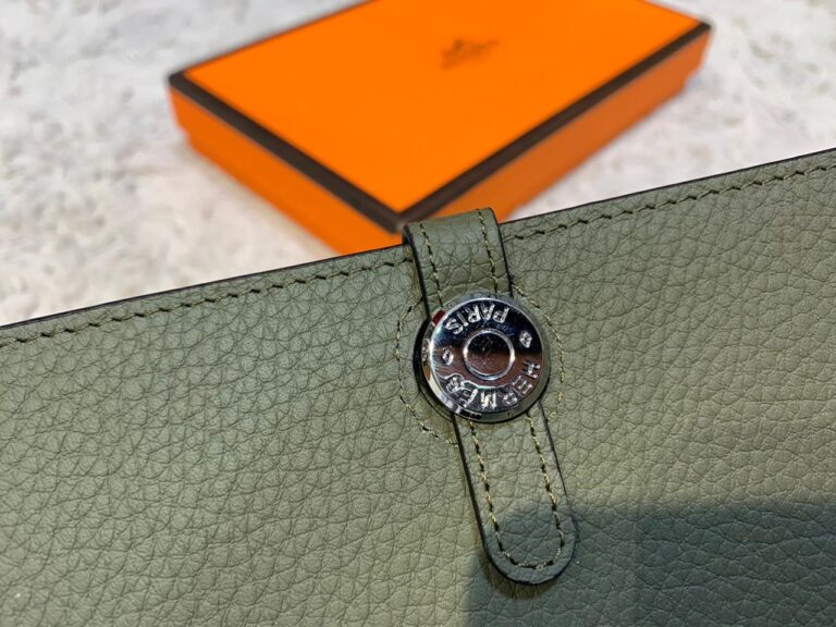 hermes canta haki yesil dogon cuzdan 20x12 cm