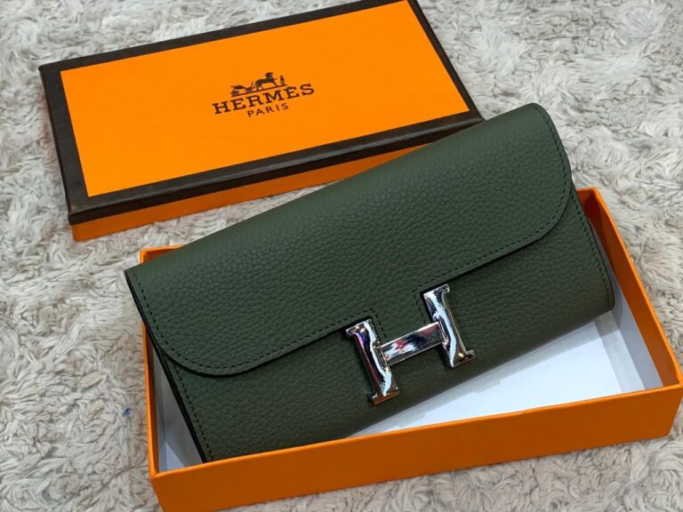hermes canta haki yesil silver constance cuzdan 20x11 cm