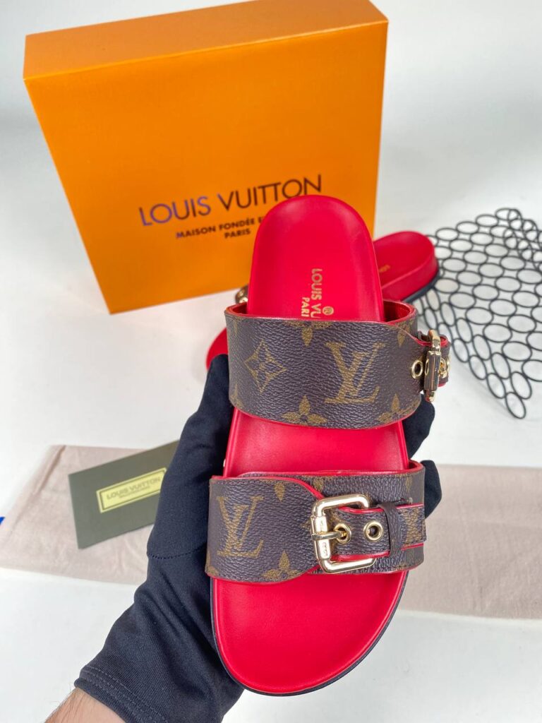 louis vuitton ayakkabi bom dia kirmizi terlik 3 cm topuk