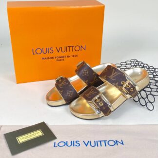 louis vuitton bom dia monogram gold terlik