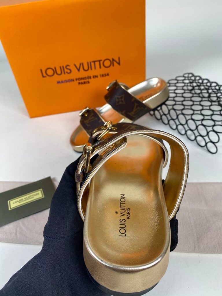 louis vuitton ayakkabi bom dia monogram gold terlik