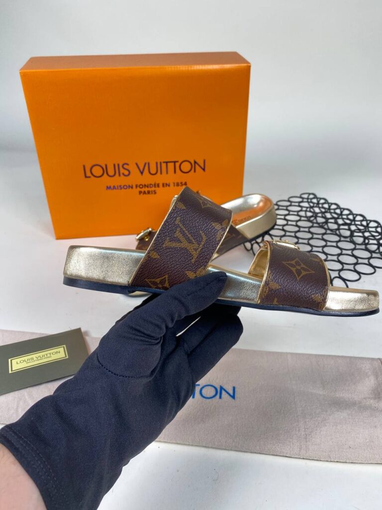 louis vuitton ayakkabi bom dia monogram gold terlik