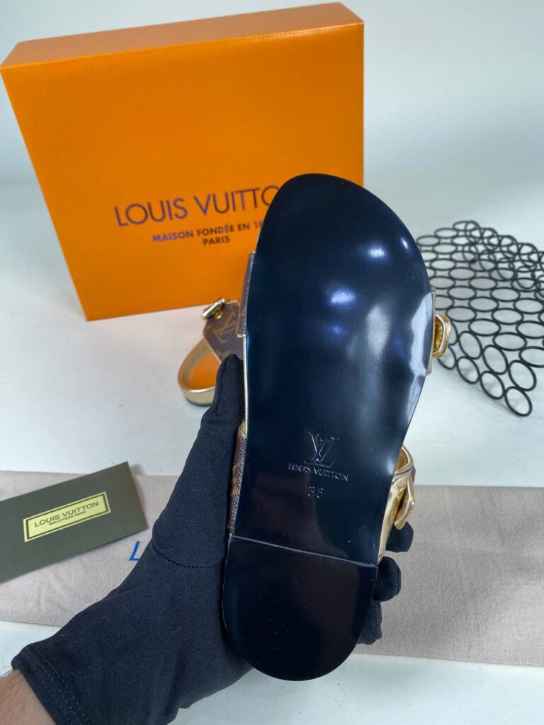 louis vuitton ayakkabi bom dia monogram gold terlik